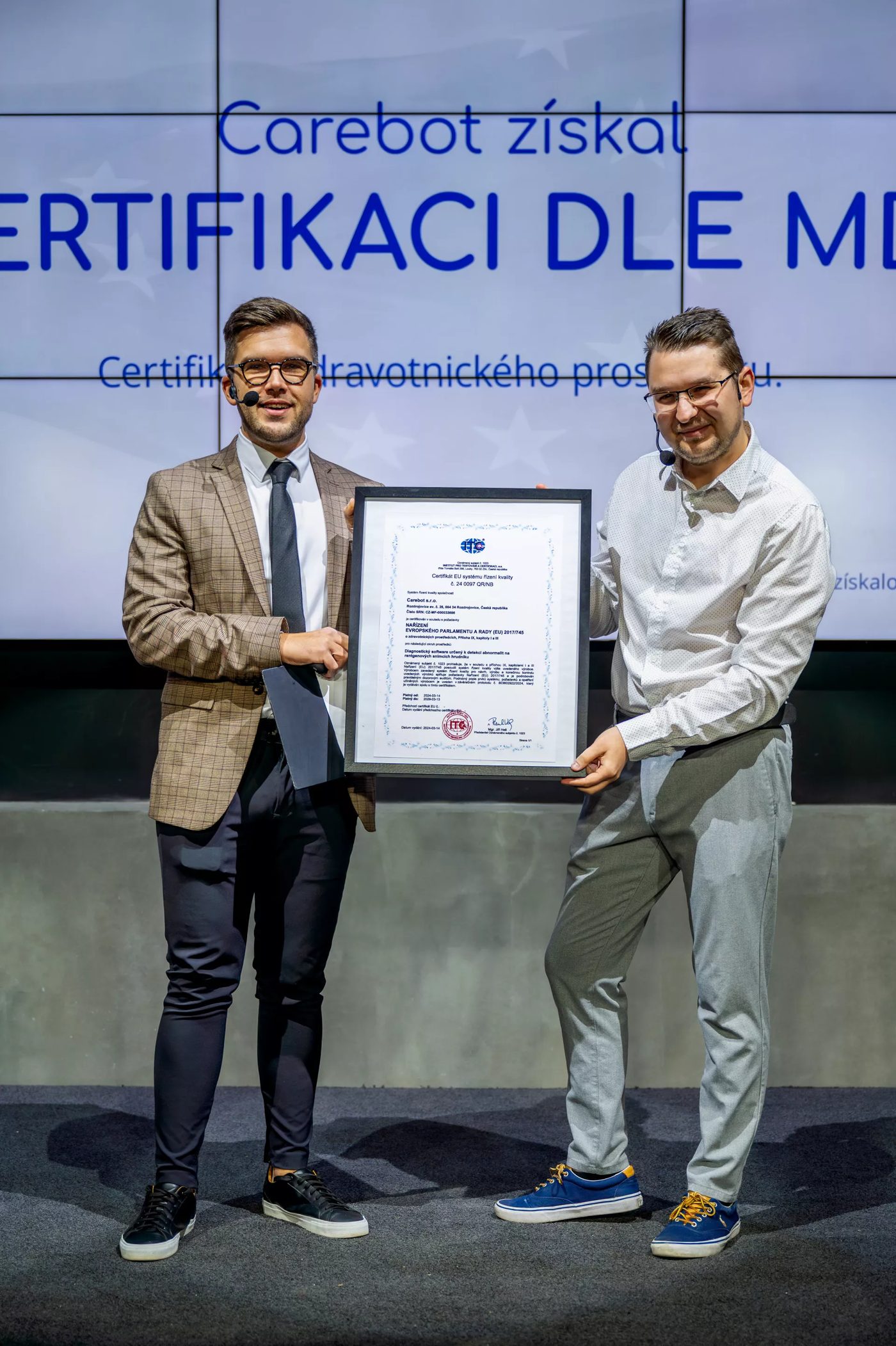 Carebot — MDR Class IIa certification awarded on stage